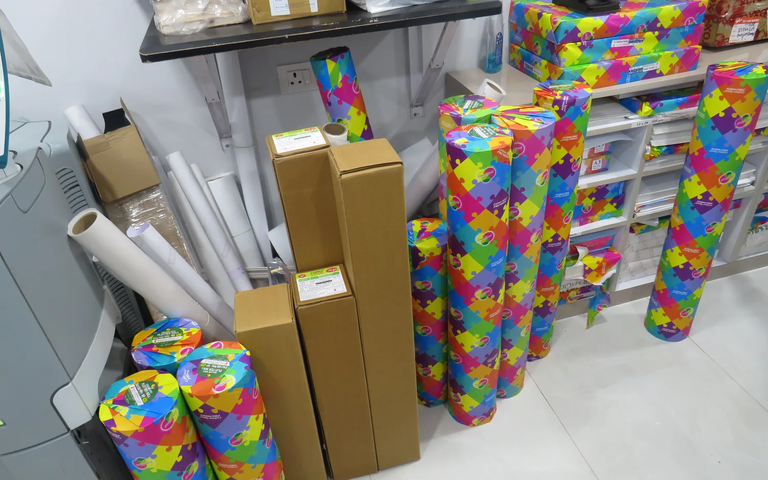 Colourful rolls and print media